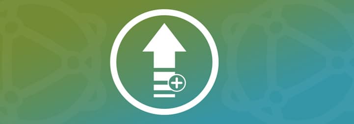 Green background with Spatial Networks icon behind a white up-arrow icon