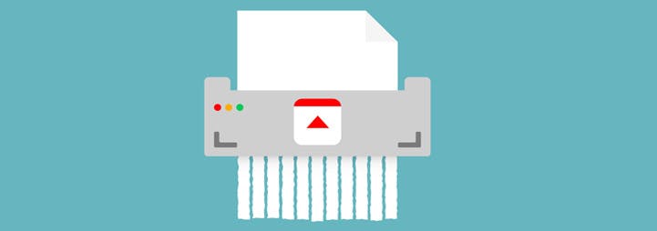 Fulcrum-branded paper shredder icon over a teal background